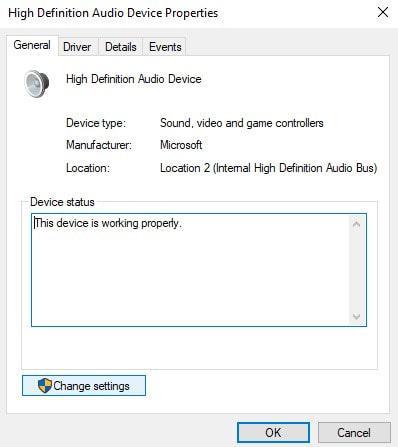 Change Settings and then click on Diver Tab