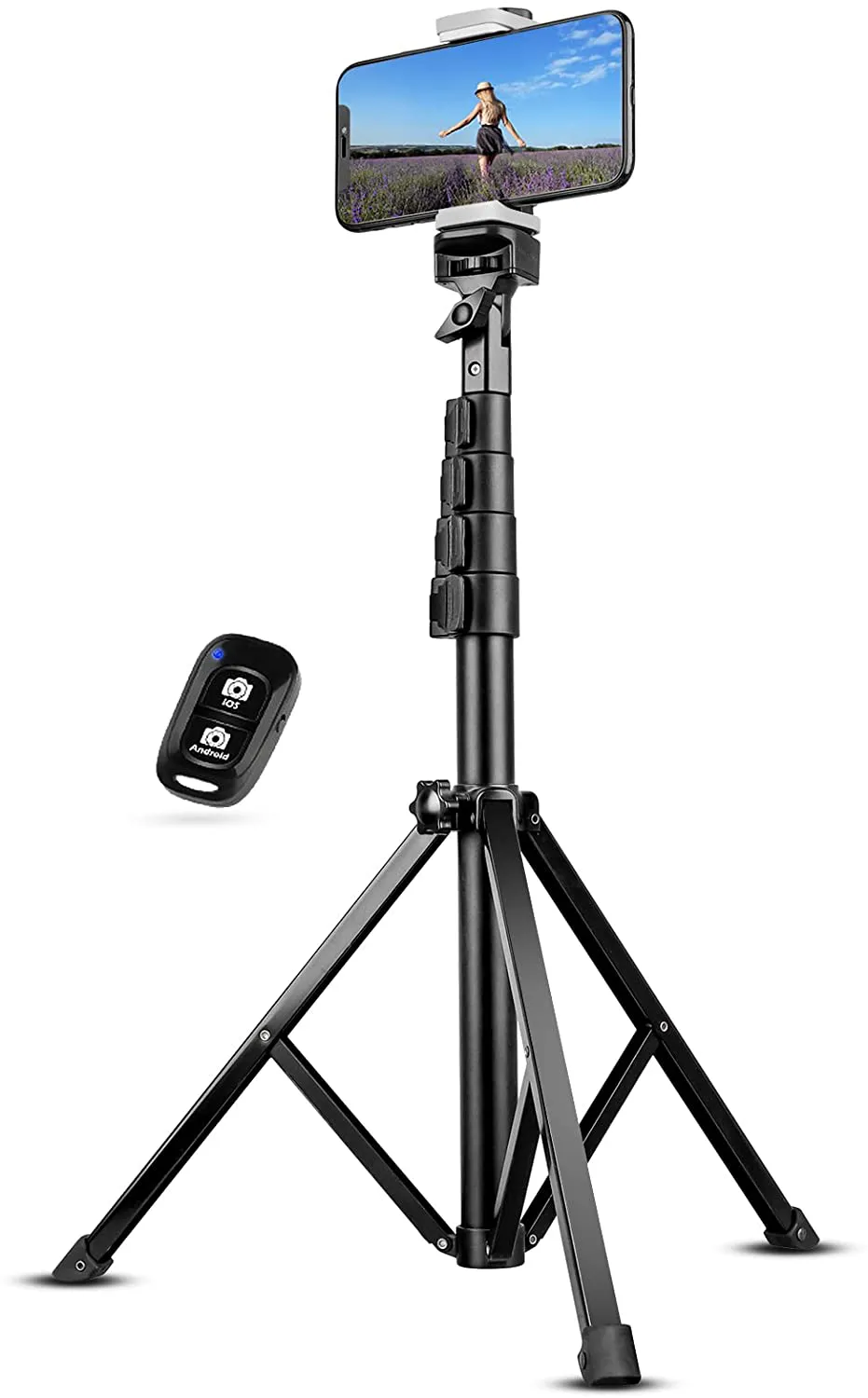 Extendable Tripod Stand with Bluetooth Remote for iPhone & Android